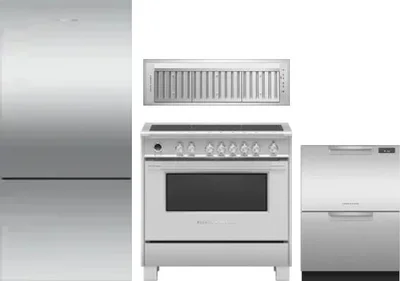 4 Piece Package Includes Refrigerator, Range, Hood And Dishwasher